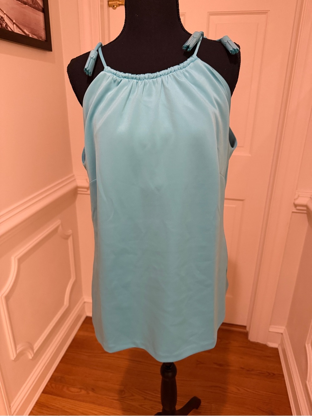Gretchen Scott Designs Light Blue Tassel Tie-Shoulder Camisole